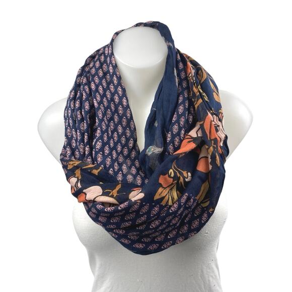 Ann Taylor LOFT Accessories - Ann Taylor LOFT Women's Navy Blue Multicolor Floral Shawl Wrap Scarf One Size